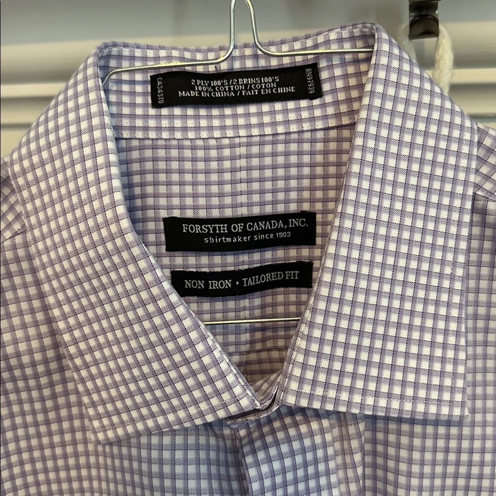 4 Mens Forsyth of Canada Non-Iron Tailored Fit Dress Shirts - Picture 5 of 17